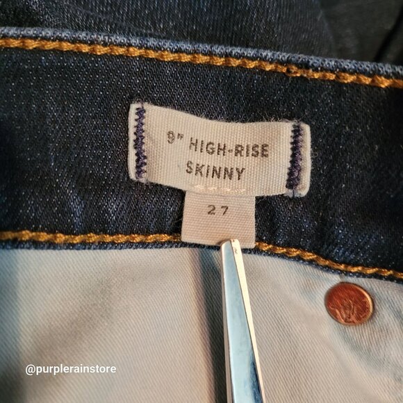 Madewell Jeans 27 High Rise 9" Skinny Tummy Control Dark Wash Stretch Denim - Picture 5 of 12